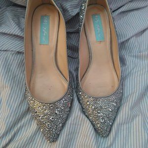 Betsey Johnson Rhinestone full pumps heels shoes